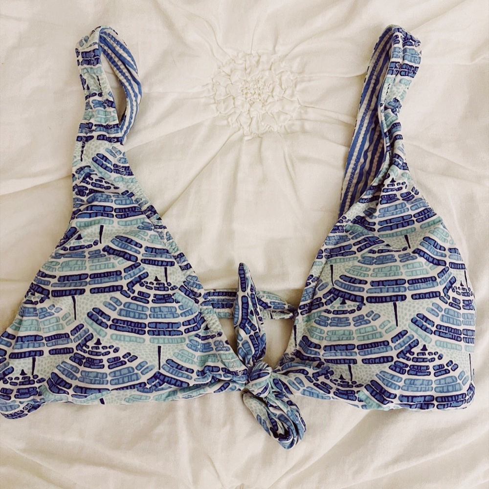 Blue bikini top